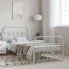 Metal Bed Frame with Headboard and Footboard White 100x200 cm