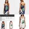 Sidefeel Women V Neck Halter Tropical Plants Printed Casual Dress For Elegant Summer Occasions