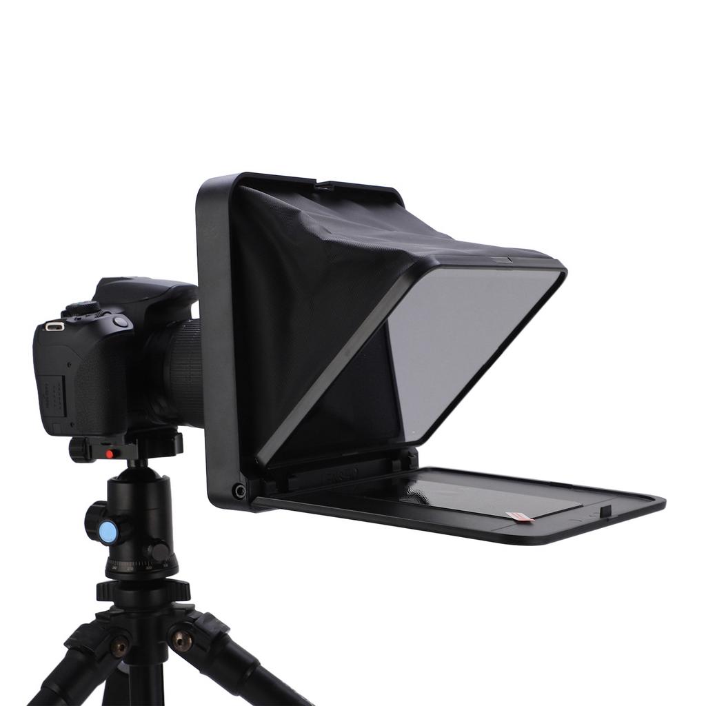 TC7 Faltbarer Tragbarer Teleprompter für Smartphone Tablet SLR-Kamera mit Fernbedienung