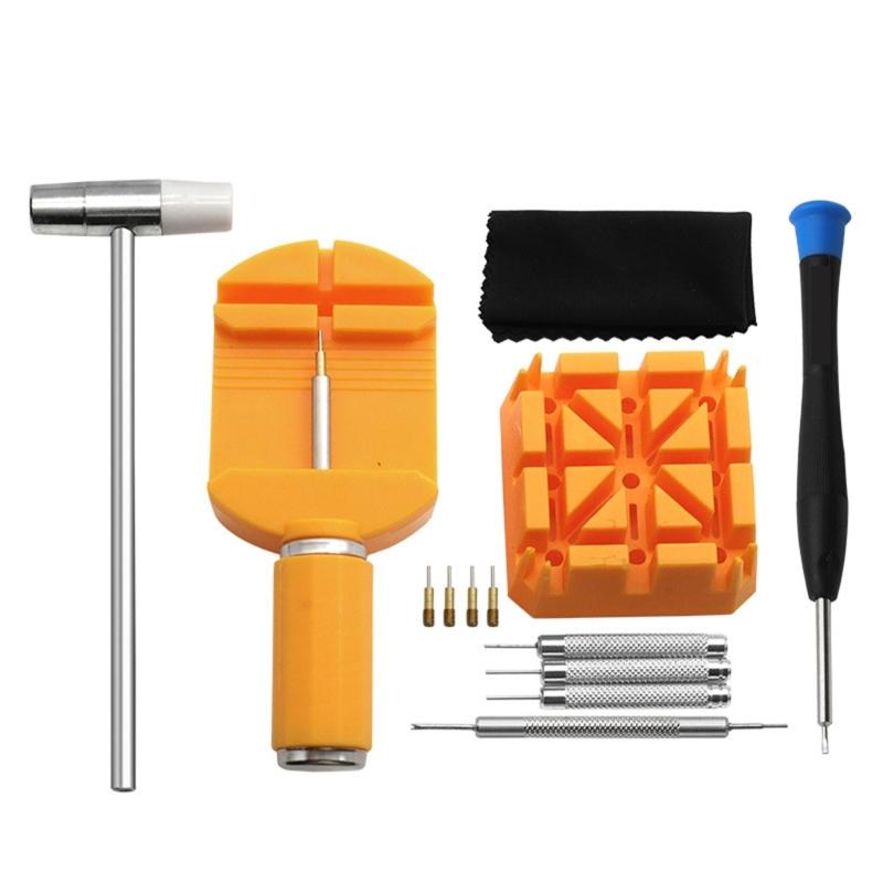 Watch Band Adjustment Kit 19Pieces Watch Strap Repair Tool with Stainless Steel Pin and Hammers for Link Removal