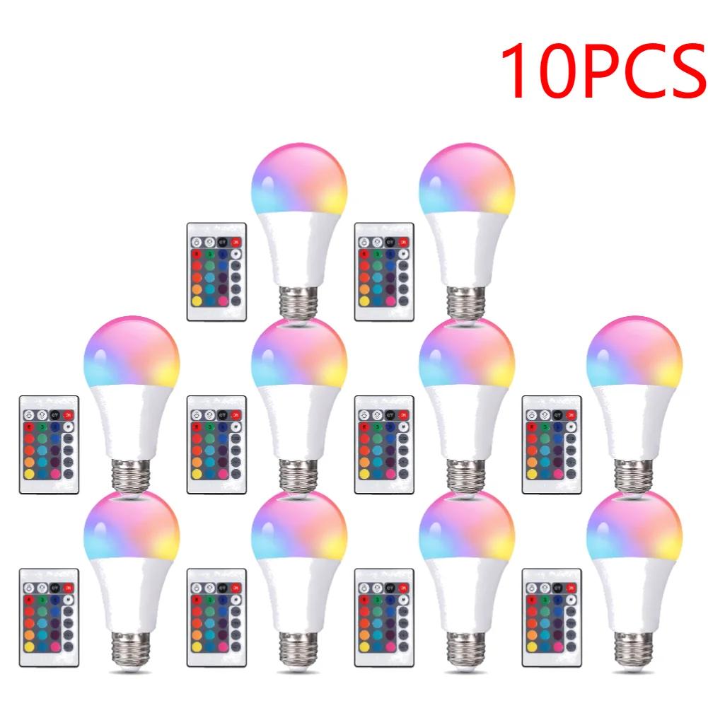 1/2/5/10 KS RGB 220V LED žiarovka Diaľkové ovládanie E27 Žiarovka Stmievateľná Smart Life Izbové Párty svetlo Vianočné ambientné osvetlenie