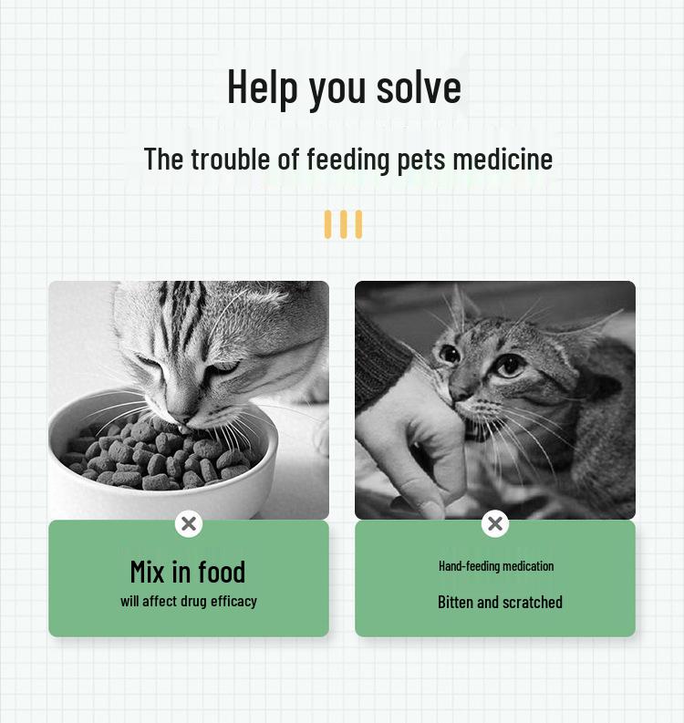 Pet Medicine Feeder: Cat & Dog Syringe Press-Type Liquid or Capsule Dispenser