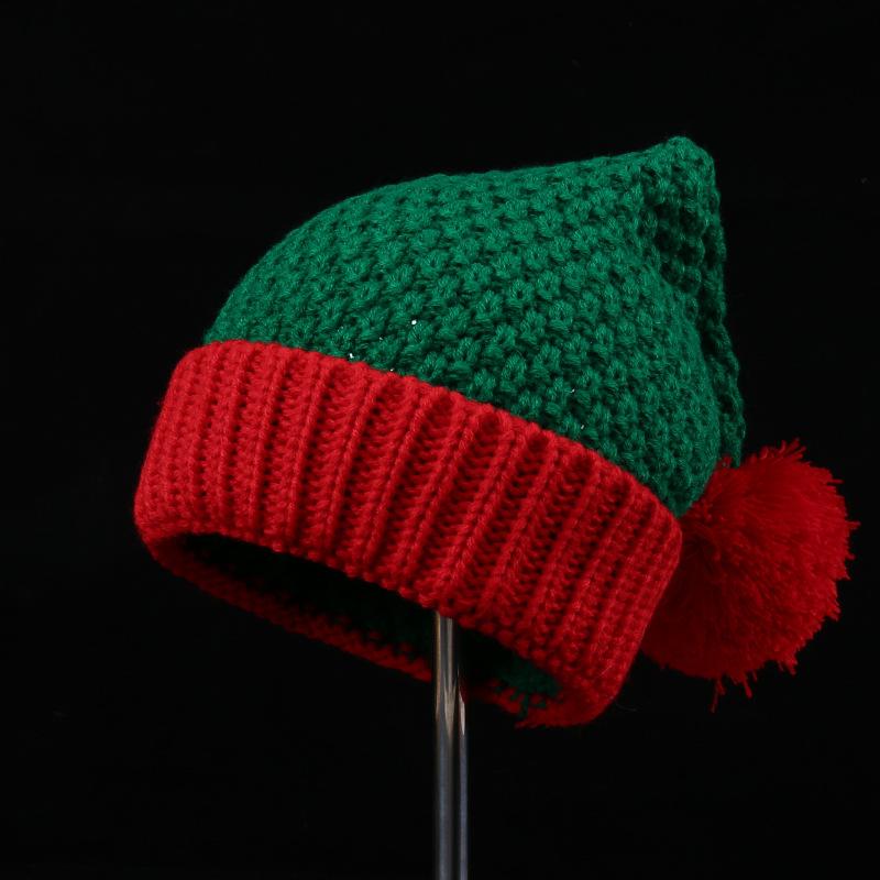 

Fashionable Christmas Decorative Cable Knit Hat Cute Versatile Spring Autumn Warm Casual Portable Ear Protection Flip-Up Design 48-54cm