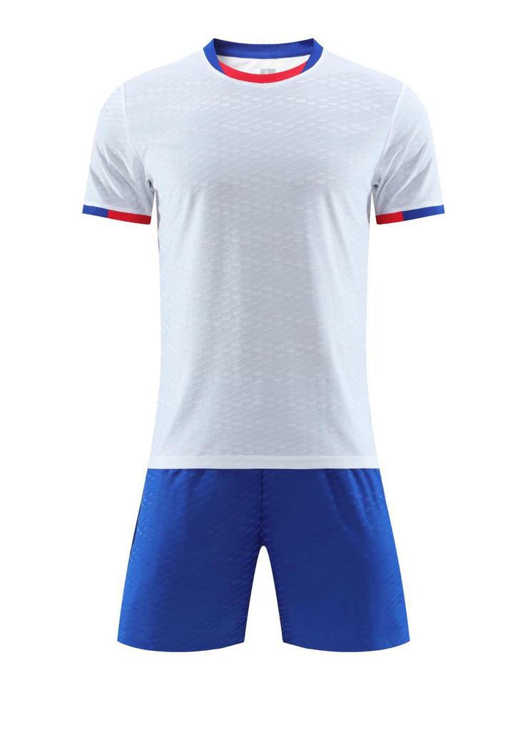 Brand Jacquard Fabric Football Jersey Set Men'S And Women'S Short-Sleeved Jersey Football Jersey Blank Version Jersey Fan Version
