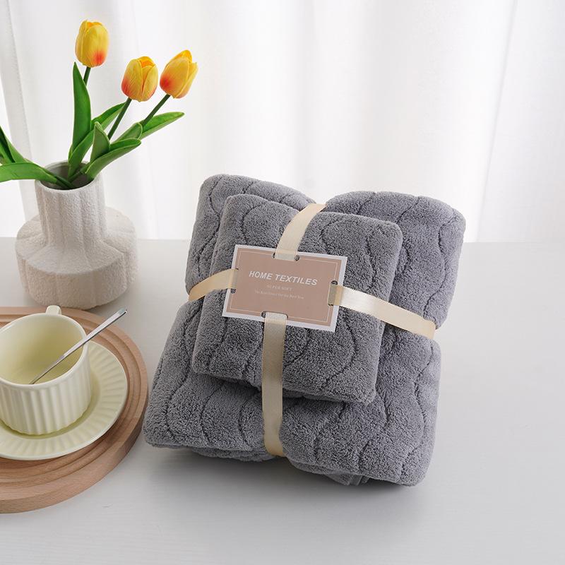 Coral Velvet Towel Bath Towel Set Thickened Absorbent Towel Cover Product Face Wash Towel