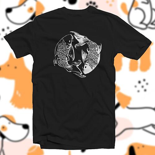 Yin Yang Koi #1 COTTON T-SHIRT Aquatic Pet Goldfish Carp Beta Fighter Unisex T-Shirt XXXXL