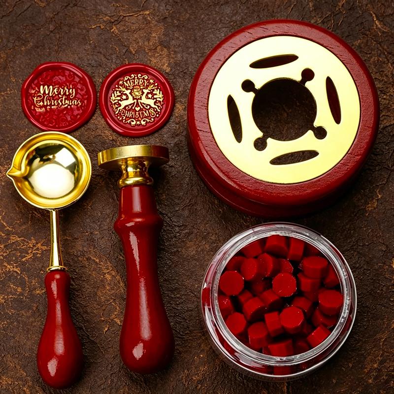 DIY Sealing Wax Spoon Bead Melting Heater Lacquer Furnace Solid Wood Stove Seal Supplies For Stamp Wax Stamp Craft Wedding Gifts