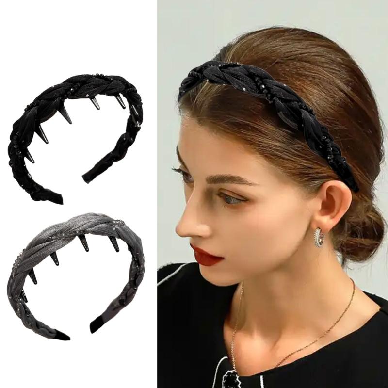 Rhinestoned Hairband For Women Toothcomb Design High Cranium Headdress Comfortable Hair Accessories Gift