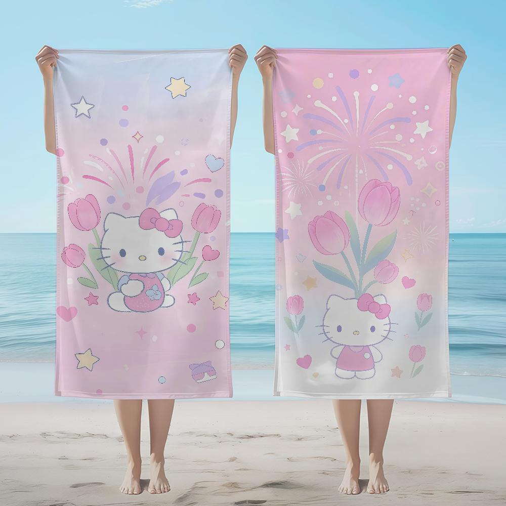 Towel Textile Bathrobe Tulip Beach Quick-Drying Lightweight SRO Portable H-HelloS-ES Camping Swim K-KittyS-ES Pool Travel