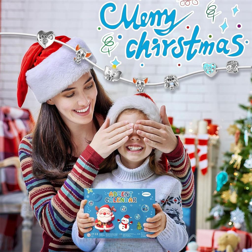 Festival Advent Calendar For Kids Festival 24 Days Countdown Calendar With DIY Bracelet Necklace Cute Charm Festival Holiday Ornament Gift