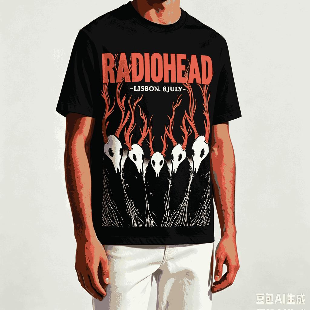 Radiohead For Fan Gift Tshirt Unisex Unisex Harajuku Oversized Unisex Short Sleeve Streetwear High Quality Couples Comfortable Tee