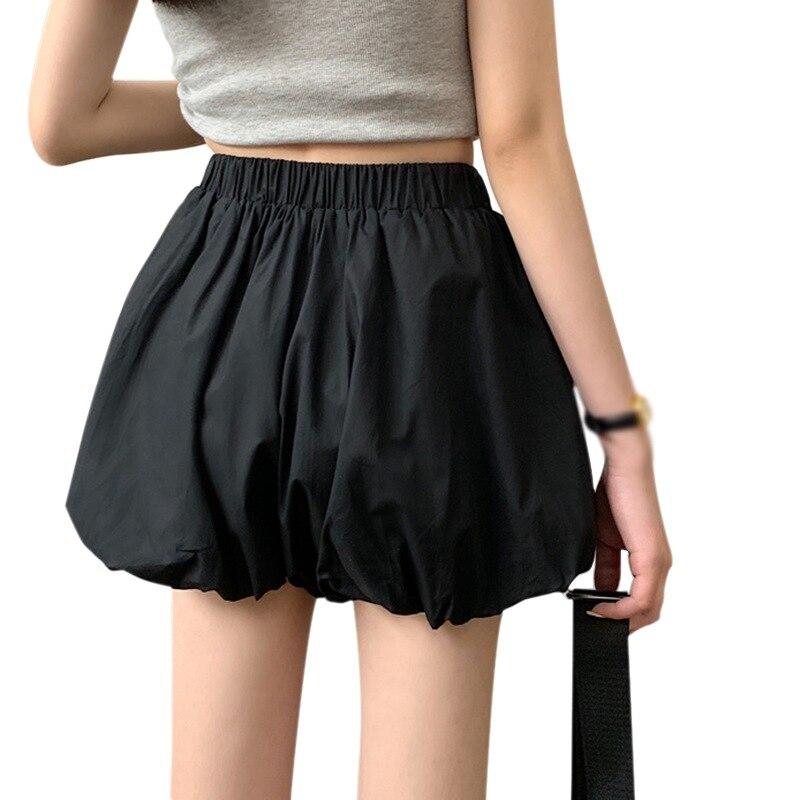 

Женские шорты, повседневные шаровары с эластичной резинкой на талии, свободные брюки, корейские модные шаровары, черные/белые XL чёрный