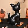 Halloween Ornament Skeleton Cat Dog Shape Resin Statue Indoor Outdoor Cat Sculpture Haunted House Desktop Decor