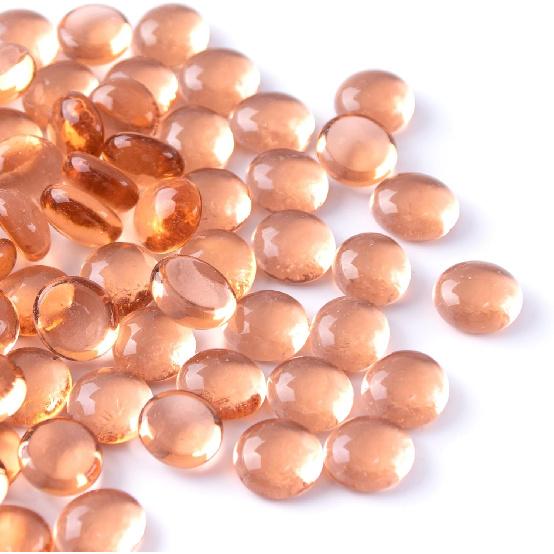 50PCS Mini Glass Gems,Mixed Colour Mancala Stones Flat Bottom Marble Beads for Home Decorative Art Craft Vase Filler(0.5"~0.7")