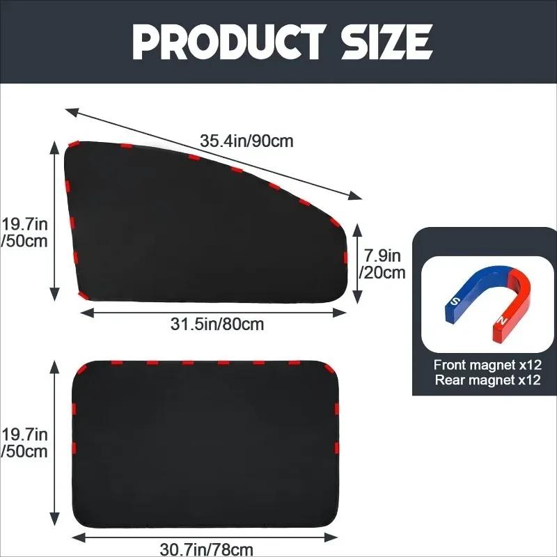 Full Blackout Car Window Shades - Magnetic Side Window Privacy Curtains, Perfect for Camp Privacy & Car Cover
