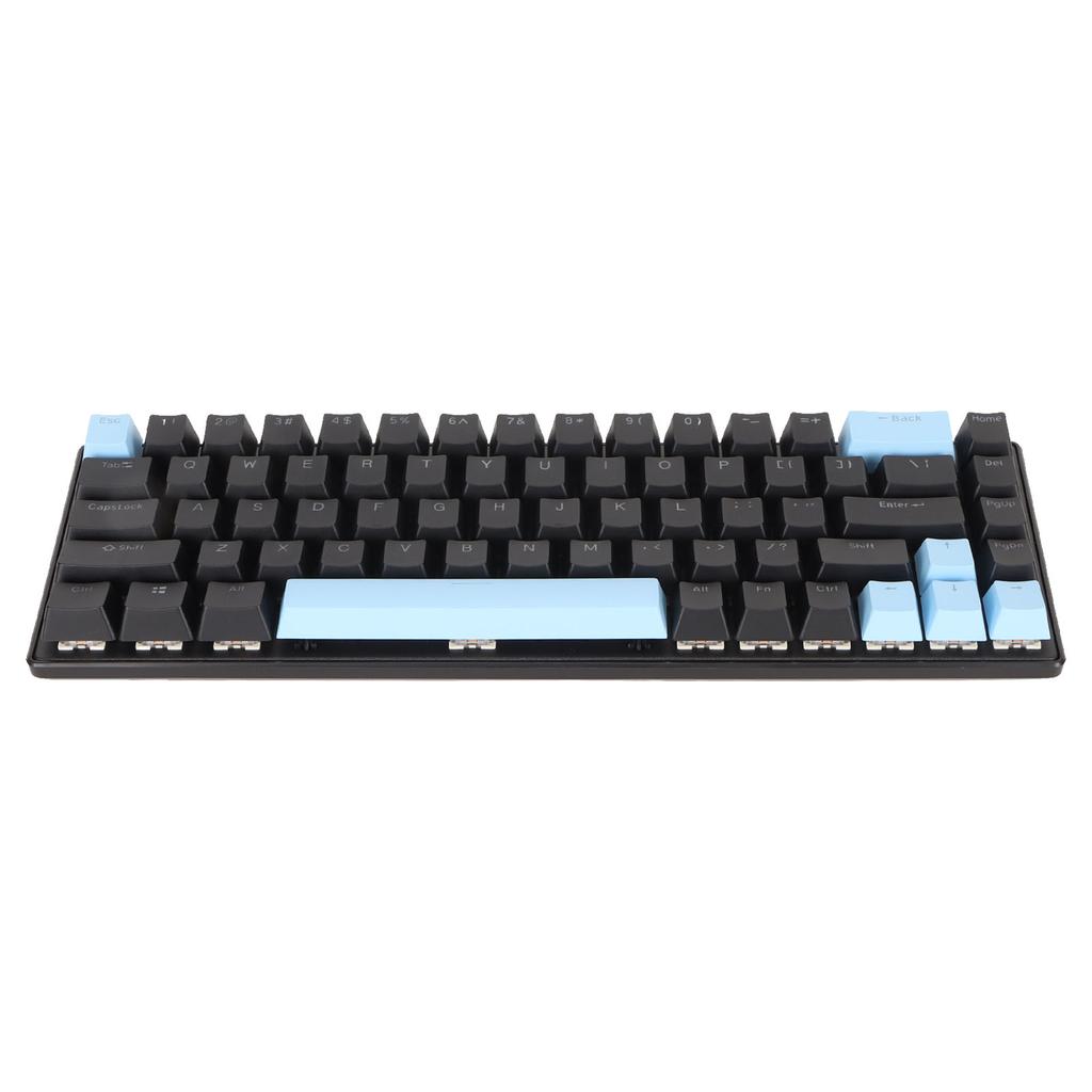 Gaming Keyboard USB 68 Keys Blue Switch N Key Rollover 10 RGB Backlit Modes Wired Keyboard for Desktop Laptop Black Blue