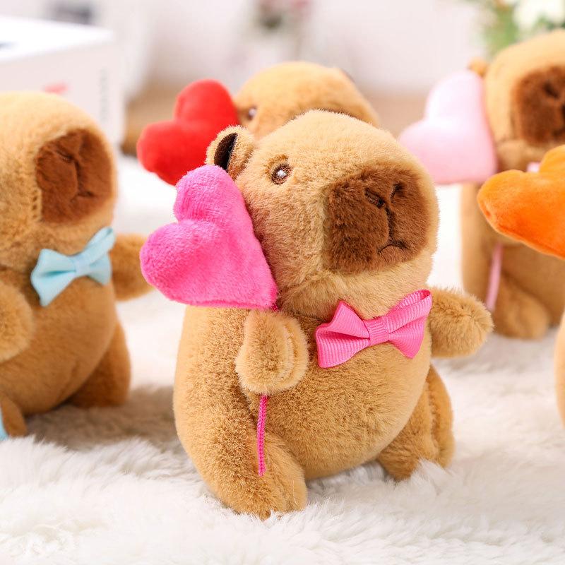 12Cm Love Balloon Capybara Plush Toy Plush Pendant Simulation Capibara Anime Fluffty Toy Stuffed Animals Soft Doll Plush Gifts