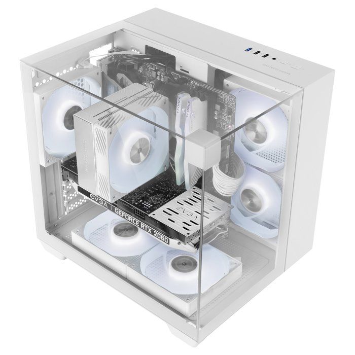 Boîtier Gaming - Mars Gaming - MC-VISIONM - MicroATX - Refroidissement Liquide 240mm - Triple Verre Trempé