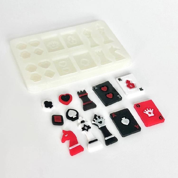 Hand Made Chess and Card Molds Silicone Casting Mold for DIY Game Crafts