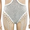 X5751 European Fashion Women's Sequin Backless Fringe Jumpsuit Shorts