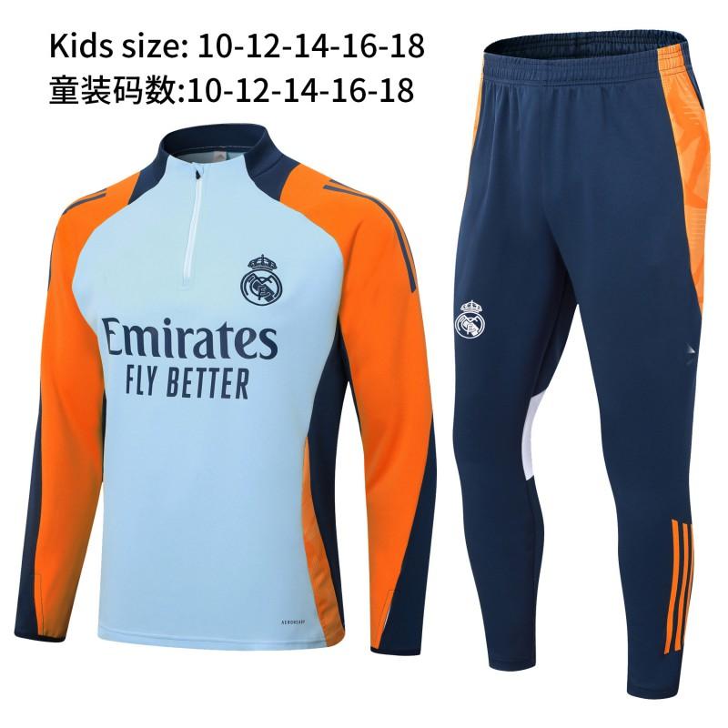 2024-'' Soccer Jersey Half-Zip Long Sleeve Training Top Men Women Kids Club Style