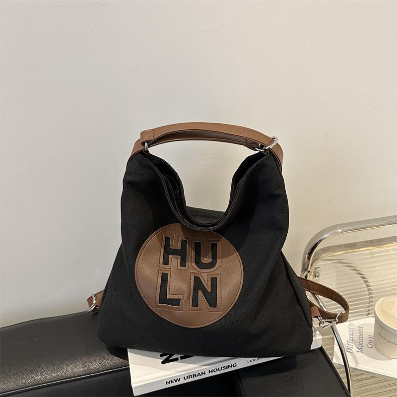 Fashion college students class 2025 new large-capacity bag niche single shoulder letter multi-purpose tote bag