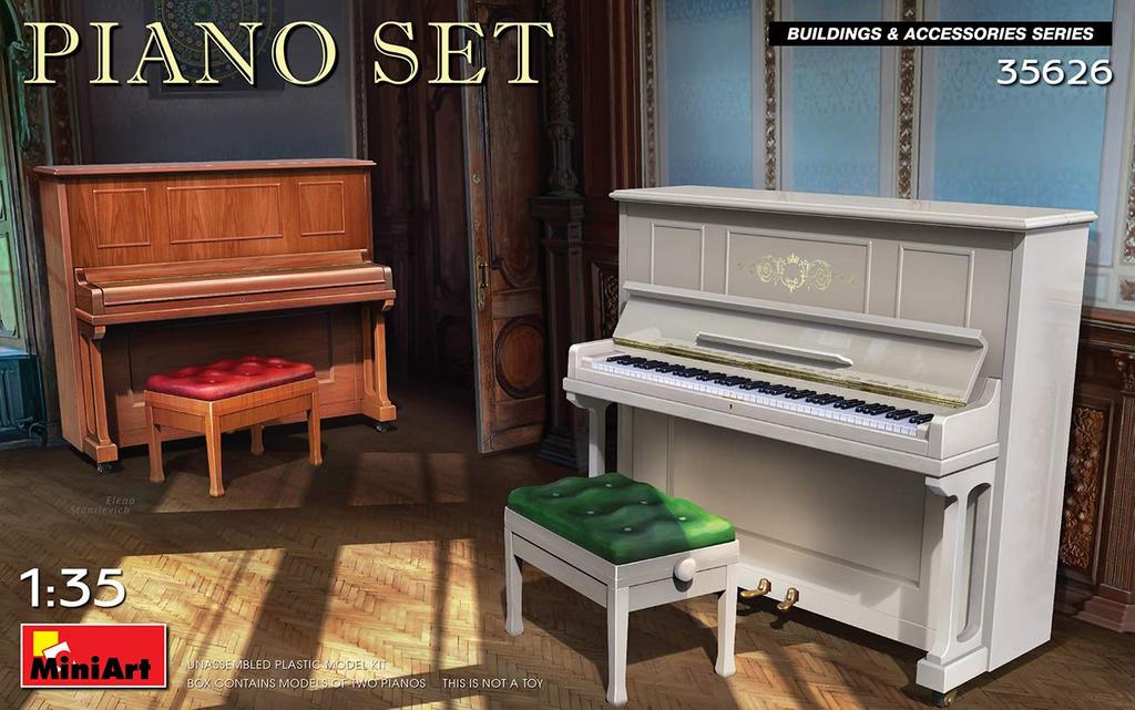 MiniArt Piano Set Plastic Model MA35626 1/35