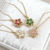 Bauhinia Zircon Flower Pendant: Rotating Titanium Steel Necklace for Women