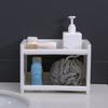 Stolní stojan Prostorově úsporný dvouvrstvý multifunkční kosmetický úložný prostor PP Stolní organizér Kancelářské potřeby do koupelny
