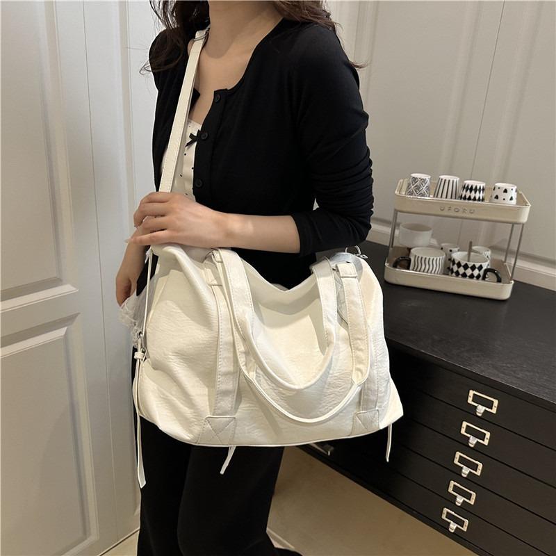 Solid Color Simple Casual Versatile Unisex Daily Large-capacity Storage Bag Going Out Handbag Shoulder Messenger Bag