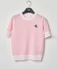 MARINADE Casual Cropped Color Block Short Sleeve Knit G - 5 Colors