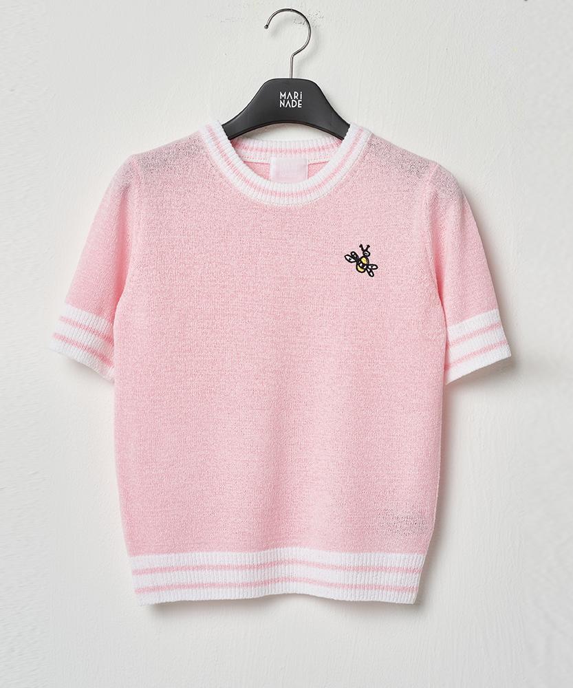 MARINADE Casual Cropped Color Block Short Sleeve Knit G - 5 Colors