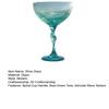 Spiral Cup Handle Wine Glass with Gradient Blue-Green Tone Unique Wave Texture Design Handheld Spiral Wine Cup