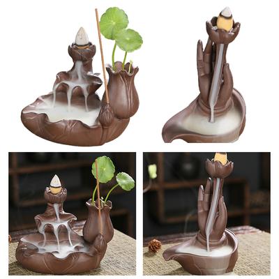 Ceramic Waterfall Backflow Smoke Handcraft Incense Burner Censer Holder