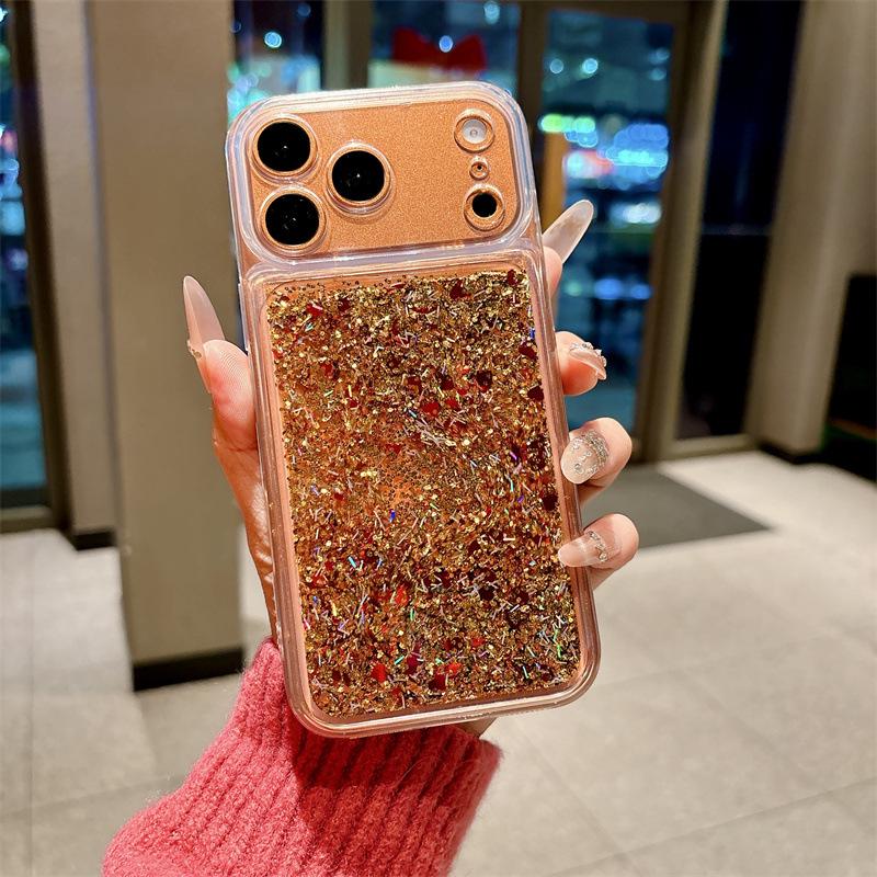 Premium Gold Foil Quicksand Transparent Case for iPhone 14, 13, 12, 11 & PROMAX Models iPhone 12 Pro Max