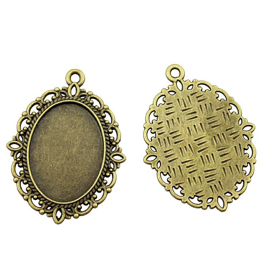 Accessories Parts Fit 18x25mm Oval Glass Cabochon Base Tray Bezel Wedding Jewelry Findings QA039
