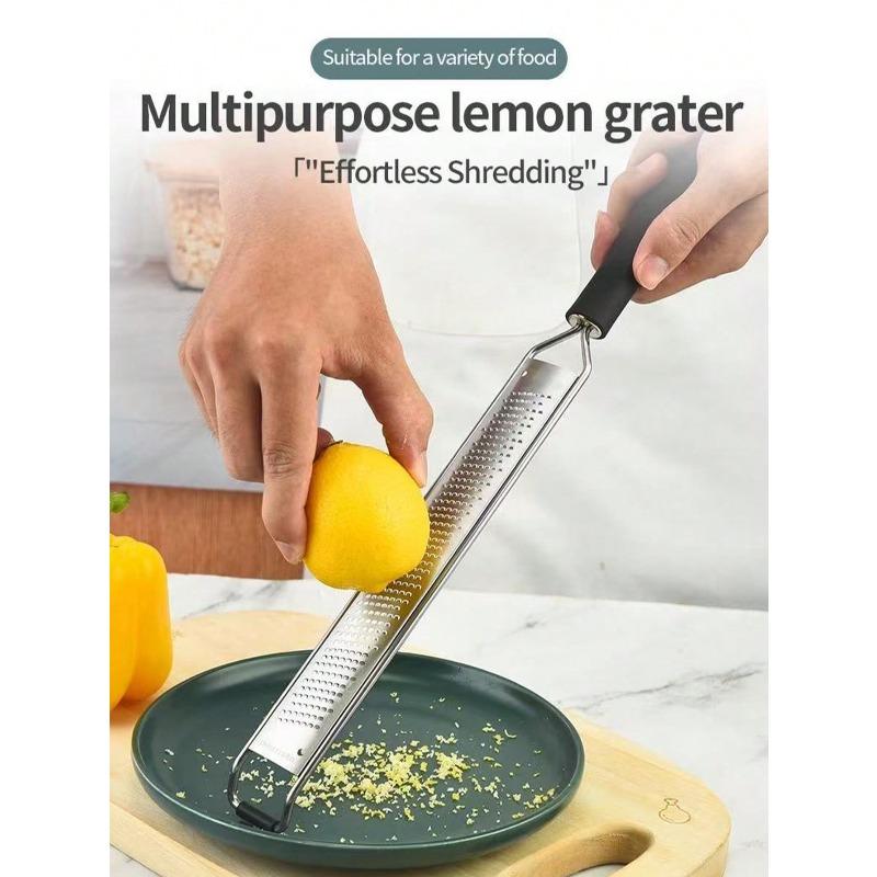 1pc Portable Stainless Steel Citrus Zester & Lemon Grater With Long Handle - Perfect For Chocolate, Cheese & Fruit Peeling