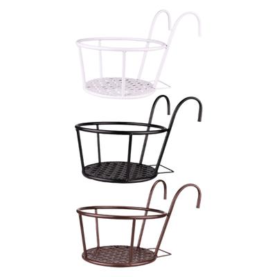 Decorative Industrial Flower Pot Organizer Hanging Iron Shelf Vertical Garden Display Wall Mounted Herb Planter Rack