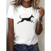Women's Greyhound Dog Print T-Shirt - Short Sleeve Crew Neck Casual Top with Greyhound Design, Greyhound Breed Lover Apparel,