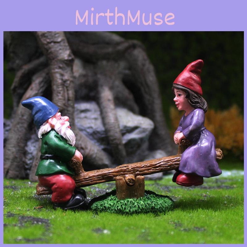 Resin Seesaw Dwarf Ornament Creative Garden And Party Micro Landscape Decoration