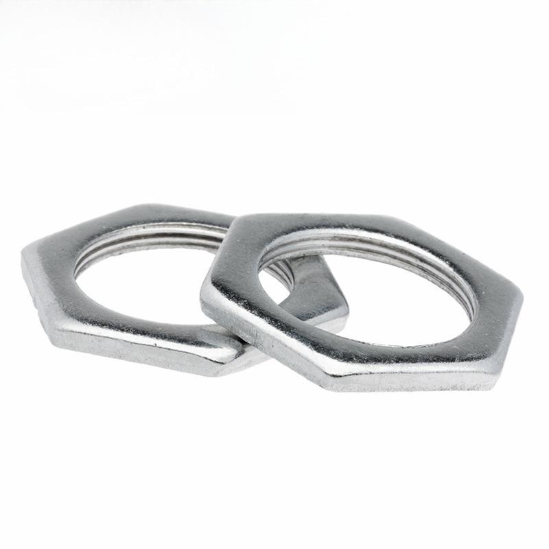 GB808 White Zinc Hex Thin Nut, Fine Thread, Lamp-Type, M6-M30