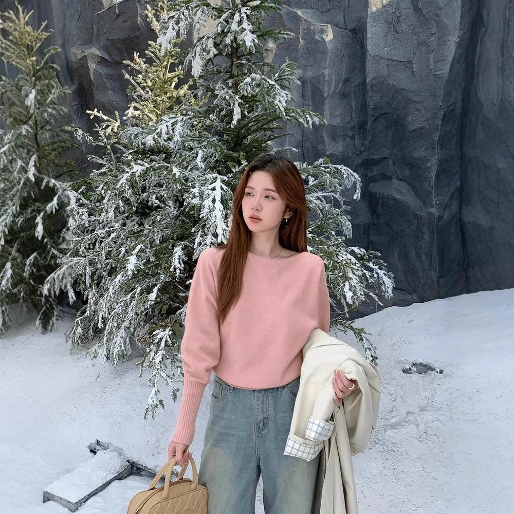 Women's 2024 Autumn Elegant Casual One-Shoulder Knitted Sweater