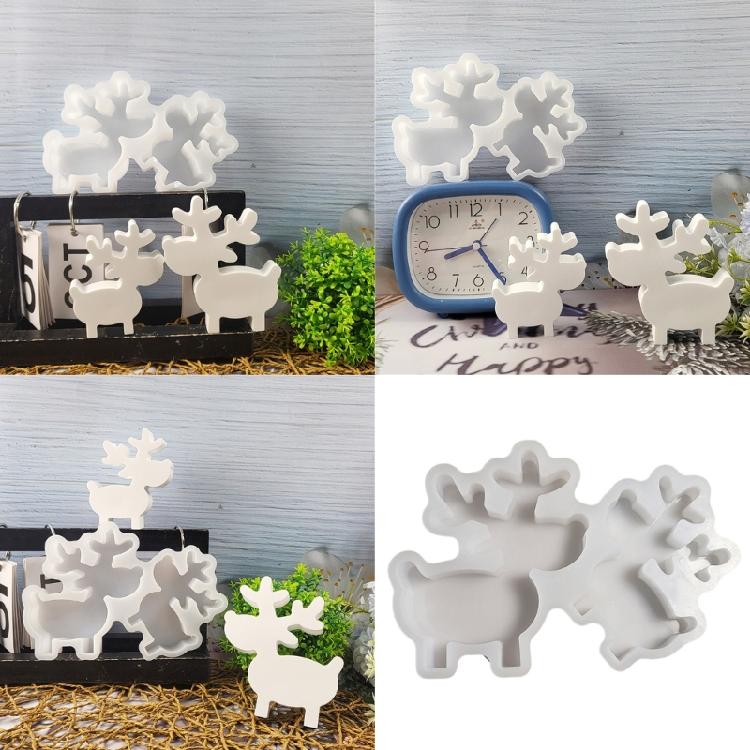 Christmas Elk Ornaments Silicone Mold Practical Elk Resin Ornament Casting Molds for Delicate Christmas Decoration