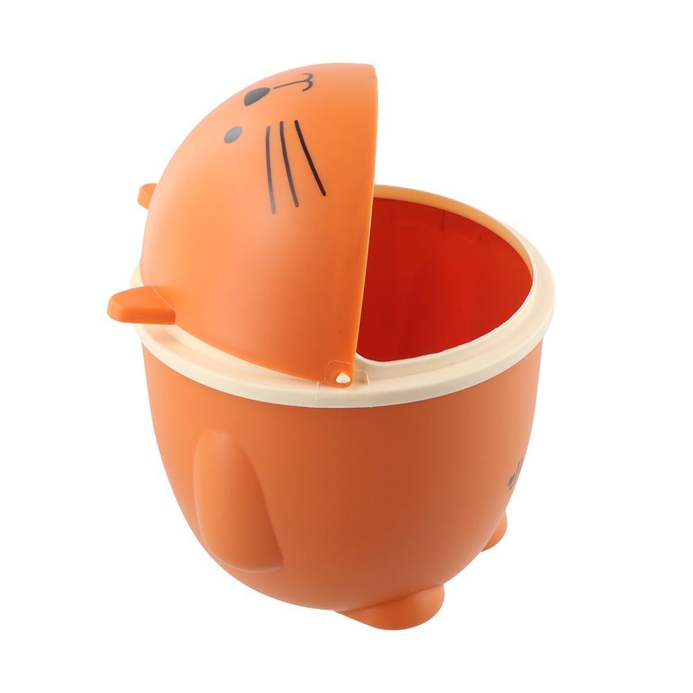 Kawaii Cartoon Cat Trash Can Portable Garbage Storage Bin Paper Basket Desktop Waste Box  Bedroom