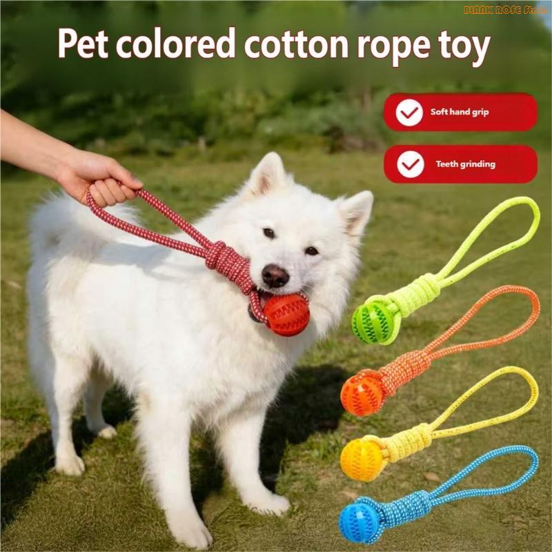 K1AE Pet Teething Toy Teething Ball Molar Pet Chew Dental Cleaning Toy Interactive Reward Molar Toy for Puppies
