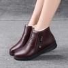 Winter Shoes for Moms Shoes Elderly Short Middle-aged Boots with Soft Soles. Women's Velvet Warm Boots. Middle-aged Leather Boots with Flat Soles