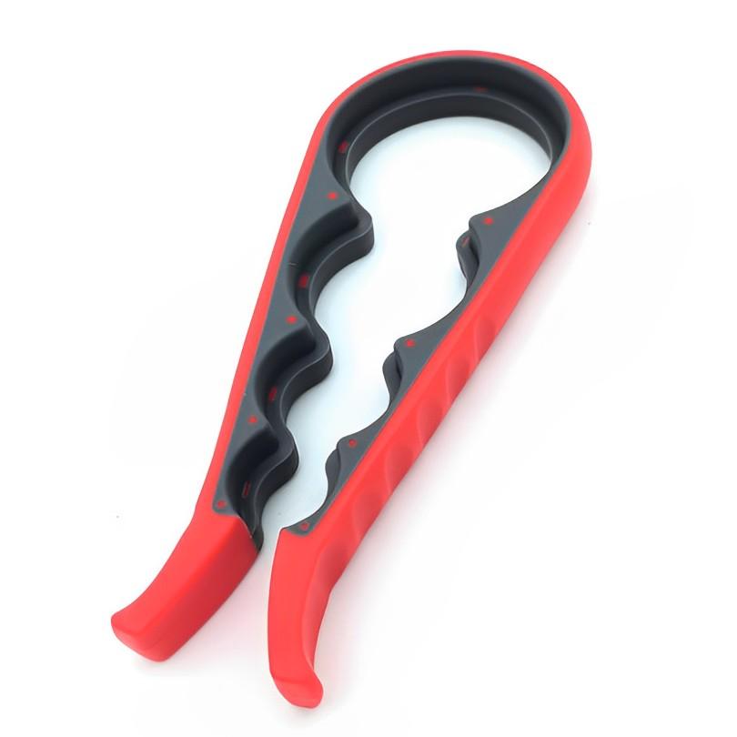 Stainless Steel 5-in-1 Multifunctional Opener Kit Bottle Can Jar Non Slip Rubber Pad Ergonomic Heavy Duty Space Saving Kitchen Tool