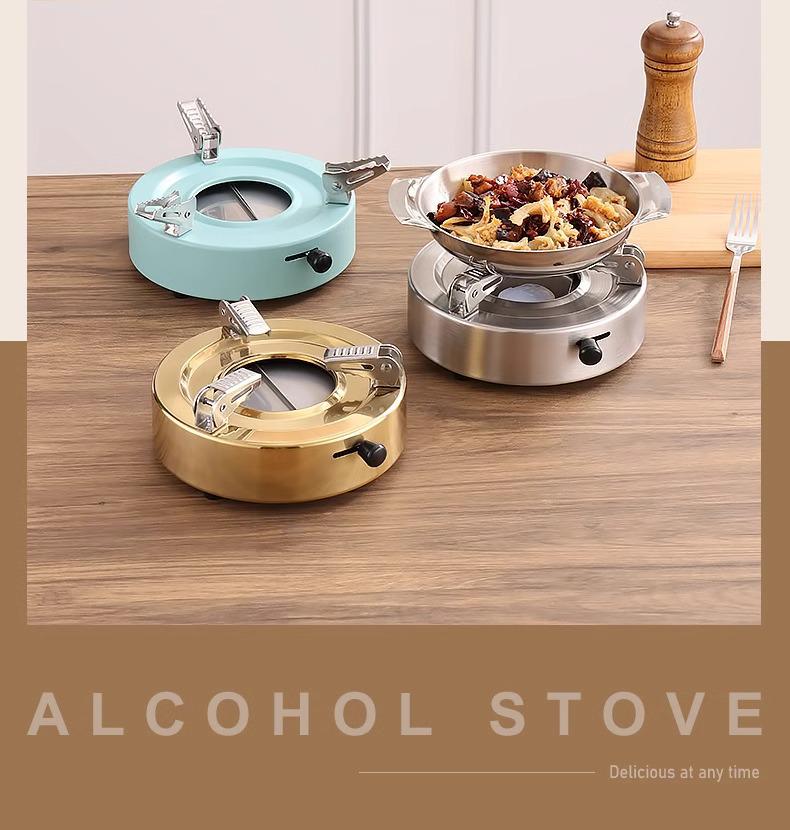 Portable Windproof Alcohol Camping Stove for Dormitory & Hotel Use