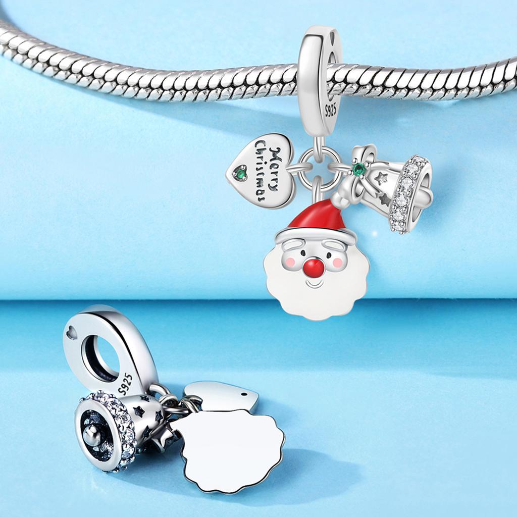 Charms Plata Originales Christmas Snowflake Beads For Charms Copper Bracelet Beads Jewellery Making Women'S Gift