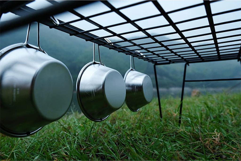 CAMPING MOON Camping Cups, Stainless Steel Sierra Cup, 310ml, 3-Piece Set with Storage Case, S220-3P+B